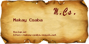 Makay Csaba névjegykártya