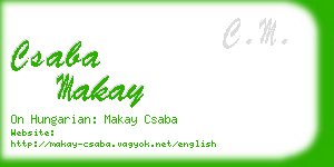 csaba makay business card